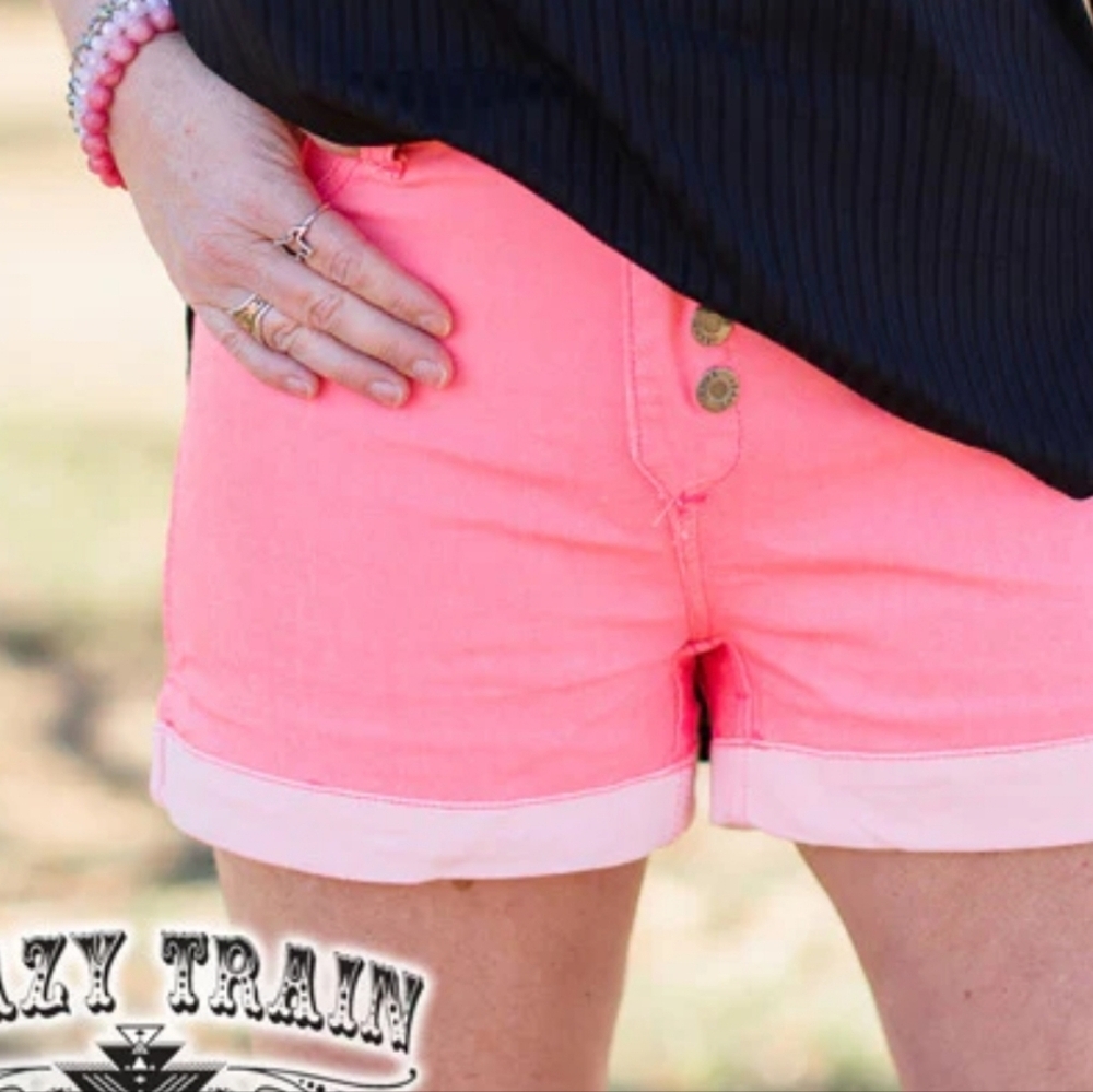 NWT Crazy Train Women's Vibrant Pink And Reversible  Shorts Size S